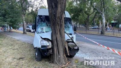 В Николаеве маршрутка с пассажирами врезалась в дерево, есть пострадавшие