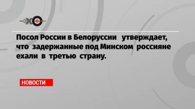 Посол России в Белоруссии утверждает, что задержанные под Минском россияне ехали в третью страну.