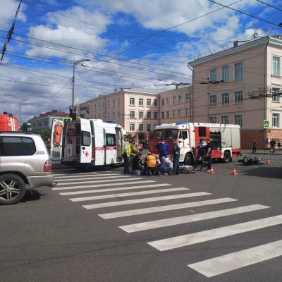 В ГИБДД рассказали подробности ДТП с мотоциклистом в центре Петрозаводска