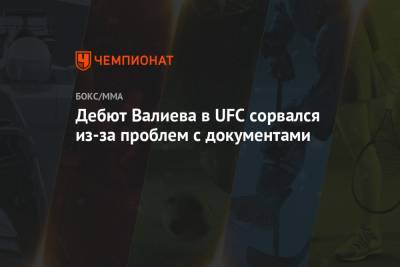 Дебют Валиева в UFC сорвался из-за проблем с документами