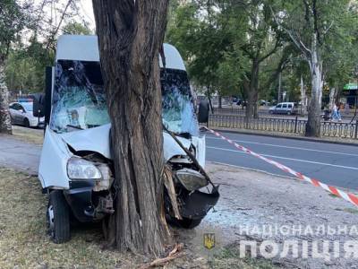В Николаеве водитель маршрутки врезался в дерево, пострадавшие госпитализированы