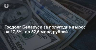 Госдолг Беларуси за полугодие вырос на 17,5%, до 52,6 млрд рублей