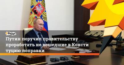 Путин поручил правительству проработать невошедшие вКонституцию поправки