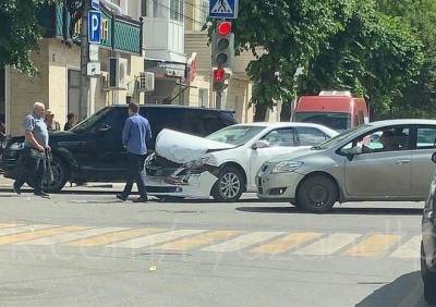 В центре Рязани столкнулись два автомобиля Toyota