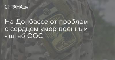 На Донбассе от проблем с сердцем умер военный - штаб ООС