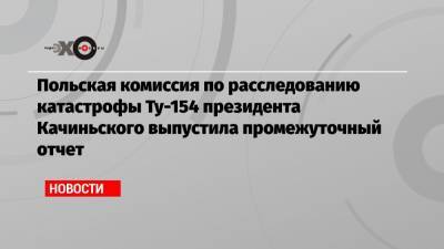 Польская комиссия по расследованию катастрофы Ту-154 президента Качиньского выпустила промежуточный отчет