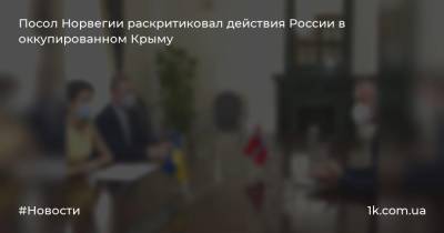 Посол Норвегии раскритиковал действия России в оккупированном Крыму