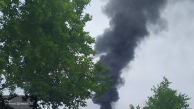 Очевидцы опубликовали кадры пожара с аэродрома Чкаловский в Щелкове