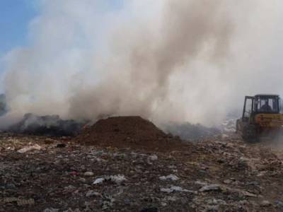 В Желтых Водах произошел пожар на свалке бытовых отходов