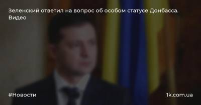 Зеленский ответил на вопрос об особом статусе Донбасса. Видео
