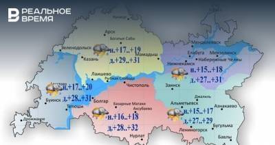В Татарстане ожидаются дождь, град и до +32°С