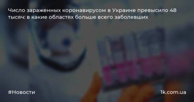 Число зараженных коронавирусом в Украине превысило 48 тысяч: в какие областях больше всего заболевших