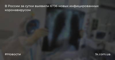 В России за сутки выявили 6736 новых инфицированных коронавирусом