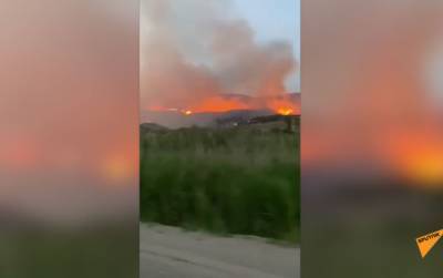 Крупный пожар в районе Арени: огнем охвачена обширная площадь – видео