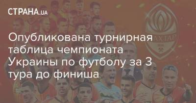 Опубликована турнирная таблица чемпионата Украины по футболу за 3 тура до финиша