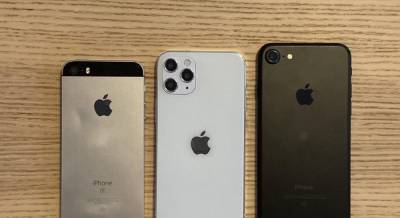 Макет iPhone 12 сравнили с оригинальным iPhone SE и iPhone 7 (фото)