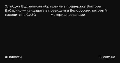 Элайджа Вуд записал обращение в поддержку Виктора Бабарико — кандидата в президенты Белоруссии, который находится в СИЗО Материал редакции