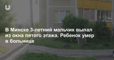 В Минске 3-летний мальчик выпал из окна пятого этажа. Ребенок умер в больнице