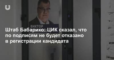 Штаб Бабарико: ЦИК сказал, что по подписям не будет отказано в регистрации кандидата
