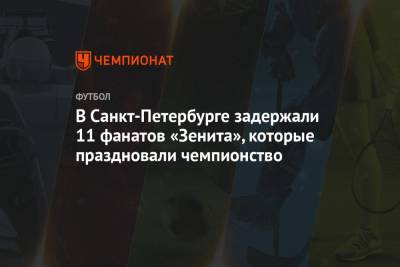 В Санкт-Петербурге задержали 11 фанатов «Зенита», которые праздновали чемпионство