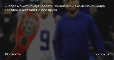 «Лопес может нокаутировать Ломаченко»: экс-чемпион мира Гвоздик высказался о бое друга