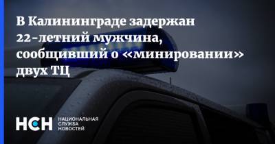 В Калининграде задержан 22-летний мужчина, сообщивший о «минировании» двух ТЦ