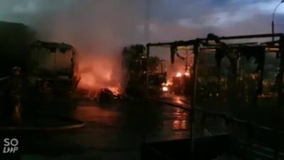 Появилось видео жуткого пожара на улице Книпович