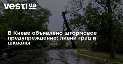 В Киеве объявлено штормовое предупреждение: ливни град и шквалы