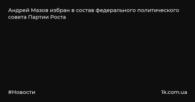 Андрей Мазов избран в состав федерального политического совета Партии Роста