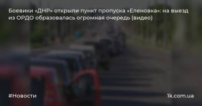 Боевики «ДНР» открыли пункт пропуска «Еленовка»: на выезд из ОРДО образовалась огромная очередь (видео)