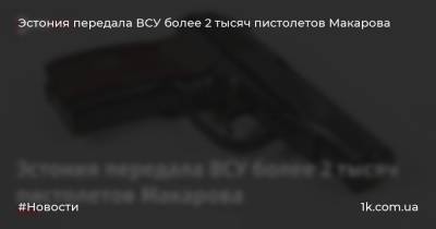 Юри Луйк - Эстония передала ВСУ более 2 тысяч пистолетов Макарова - 1k.com.ua - Россия - Украина - Крым - Эстония