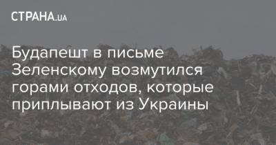 Будапешт в письме Зеленскому возмутился горами отходов, которые приплывают из Украины