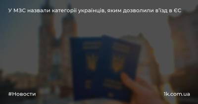 У МЗС назвали категорії українців, яким дозволили в’їзд в ЄС