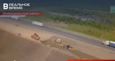 В Татарстане ведутся работы на участке трассы М7 в Зеленодольском районе — видео