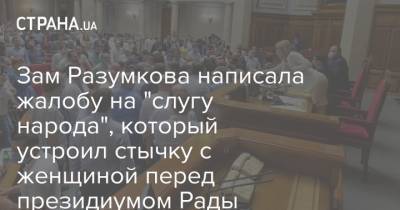 Зам Разумкова написала жалобу на "слугу народа", который устроил стычку с женщиной перед президиумом Рады