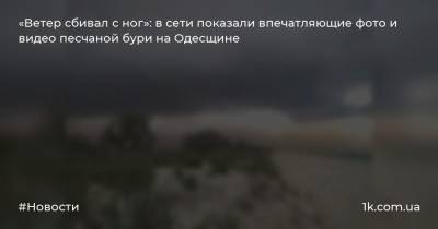 «Ветер сбивал с ног»: в сети показали впечатляющие фото и видео песчаной бури на Одесщине