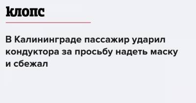 В Калининграде пассажир ударил кондуктора за просьбу надеть маску и сбежал