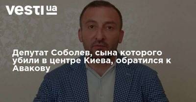 Депутат Соболев, сына которого убили в центре Киева, обратился к Авакову