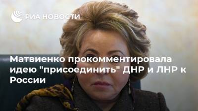 Матвиенко прокомментировала идею "присоединить" ДНР и ЛНР к России