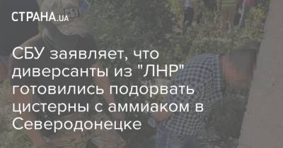 СБУ заявляет, что диверсанты из "ЛНР" готовились подорвать цистерны с аммиаком в Северодонецке