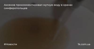 Аксенов прокомментировал мутную воду в кранах симферопольцев