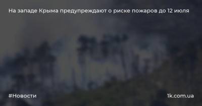 На западе Крыма предупреждают о риске пожаров до 12 июля