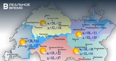 Сегодня в Татарстане ожидается жара до +37