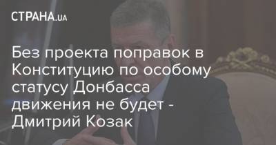Без проекта поправок в Конституцию по особому статусу Донбасса движения не будет - Дмитрий Козак