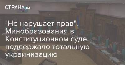 "Не нарушает прав". Минобразования в Конституционном суде поддержало тотальную украинизацию