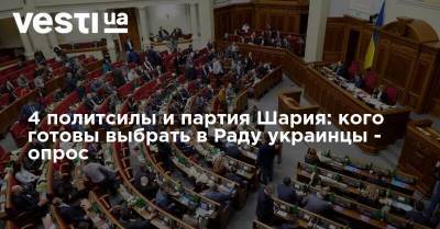4 политсилы и партия Шария: кого готовы выбрать в Раду украинцы - опрос