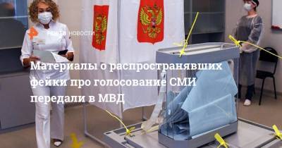 Материалы о распространявших фейки о голосовании СМИ передали МВД