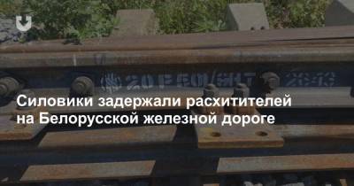 Силовики задержали расхитителей на Белорусской железной дороге
