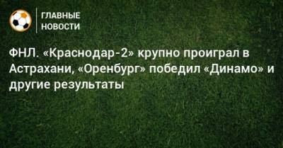 ФНЛ. «Краснодар-2» крупно проиграл в Астрахани, «Оренбург» победил «Динамо» и другие результаты