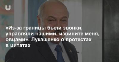 «Из-за границы были звонки, управляли нашими, извините меня, овцами». Лукашенко о протестах в цитатах